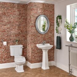 Milano Richmond - Traditional Close Coupled Toilet and Pedestal Basin Set