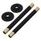 Milano - Modern Black Thermostatic Angled Radiator Valve and Pipe Set