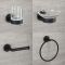 Milano Nero - Black Modern 4 Piece Bathroom Accessory Set