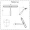Milano Portland - Modern Shower Squeegee with Wall Hook - Chrome