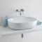 HR Otterton -Oval Counter Top Basin with Mirage Wall Mounted Basin Tap