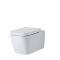 Milano Longton - White Modern Square Wall Hung Toilet with Soft Close Seat