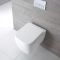 Milano Longton - White Modern Square Wall Hung Toilet with Soft Close Seat