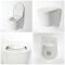 Milano Rivington - White Modern Round Rimless Wall Hung Toilet with Soft Close Seat