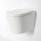 Milano Rivington - White Modern Round Rimless Wall Hung Toilet with Soft Close Seat