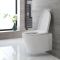 Milano Rivington - White Modern Round Rimless Wall Hung Toilet with Soft Close Seat