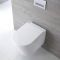Milano Rivington - White Modern Round Rimless Wall Hung Toilet with Soft Close Seat