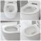 Milano Overton - White Modern Round Wall Hung Rimless Toilet with Soft Close Seat