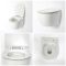 Milano Overton - White Modern Round Wall Hung Rimless Toilet with Soft Close Seat
