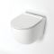 Milano Overton - White Modern Round Wall Hung Rimless Toilet with Soft Close Seat