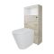 Milano Bexley - Light Oak Modern 600mm Open Shelf Vanity Unit, WC Unit and Rivington Back to Wall Pan
