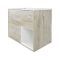 Milano Bexley - Light Oak Modern 600mm Open Shelf Vanity Unit, WC Unit and Rivington Back to Wall Pan