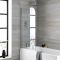 Milano Portland - Chrome Curved Top Bath Shower Screen