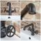 Milano Zandra - Industrial Style Two Handle Mono Basin Mixer Tap - Black