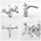 Milano Elizabeth - Traditional Crosshead Mono Bidet Mixer Tap - Chrome and White