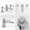 Milano Elizabeth - Traditional 3 Tap-Hole Lever Basin Mixer Tap - Chrome and White