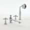 Milano Elizabeth - Traditional 4 Tap-Hole Crosshead Bath Shower Mixer Tap - Chrome and White