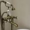 Milano Elizabeth - Traditional Freestanding Crosshead Bath Shower Mixer Tap with Hand Shower - Chrome and White