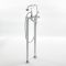 Milano Elizabeth - Traditional Freestanding Crosshead Bath Shower Mixer Tap with Hand Shower - Chrome and White