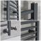 Milano Artle Dual Fuel - Anthracite Curved Heated Towel Rail - Choice of Size