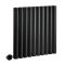 Milano Aruba - Electric Black Horizontal Designer Radiator - Choice of Size and Wi-Fi Thermostat - Plug-In and Hardwired Options