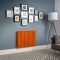 Milano Aruba - Electric Sunset Orange Horizontal Designer Radiator - 635mm Tall - Choice of Size, Thermostat and Cable Cover