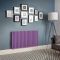 Milano Aruba - Electric Lush Purple Horizontal Designer Radiator - 635mm Tall - Choice of Size, Thermostat and Cable Cover