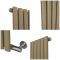 Milano Aruba - Electric Elk Brown Horizontal Designer Radiator - 635mm Tall - Choice of Size, Thermostat and Cable Cover
