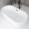Milano Overton - White Modern Oval Double-Ended Freestanding Bath - 1800mm x 750mm - Choice of Overflow Finish