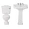 Milano Windsor - Traditional Close Coupled Toilet and 3 Tap-Hole Pedestal Basin Set