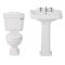 Milano Windsor - Traditional Close Coupled Toilet and 3 Tap-Hole Pedestal Basin Set