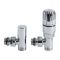 Milano - Chrome Thermostatic Angled Valve - 15mm Copper Euro Cone Adapters