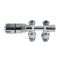 Milano - Chrome Thermostatic H-Block Straight Radiator Valves - 15mm Copper Euro Cone Adapters