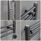 Milano Kent - Electric Anthracite Curved Heated Towel Rail - Choice of Size and Heating Element