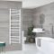 Milano Kent - Electric White Curved Heated Towel Rail - Choice of Size and Heating Element
