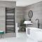 Milano x ECOSO Nero Electric - Black Straight Heated Towel Rail - Choice of Size and Heating Element