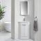 Milano Lurus - White Modern Bathroom Mirrored Corner Cabinet - 650mm x 459mm