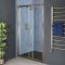 Milano Monet - Antique Brass Sliding Shower Door with Slate Tray - Choice of Sizes
