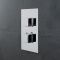 Milano Arvo - Modern 1 Outlet Square Twin Thermostatic Shower Valve - Chrome