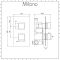 Milano Arvo - Modern 1 Outlet Square Twin Thermostatic Shower Valve - Chrome