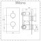 Milano Nero - Twin Thermostatic Diverter Shower Valve - Two Outlets - Black