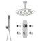 Milano Vis - Chrome Thermostatic Digital Shower with Round Shower Head, Hand Shower and Body Jets (3 Outlet)