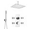 Milano Vis - Chrome Thermostatic Digital Shower with Square Shower Head, Hand Shower and Body Jets (3 Outlet)