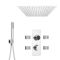 Milano Vis - Chrome Thermostatic Digital Shower with Square Recessed Shower Head, Hand Shower and Body Jets (3 Outlet)