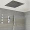 Milano Vis - Chrome Thermostatic Digital Shower with Square Recessed Shower Head, Hand Shower and Body Jets (3 Outlet)