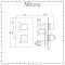 Milano Blade - Wall Mounted Waterfall Bath Filler and Square Concealed Thermostatic Valve - Chrome