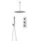 Milano Mirage - Chrome Thermostatic Shower with Ceiling Mounted Shower Head and Hand Shower (2 Outlet)
