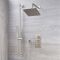Milano Hunston - Brushed Nickel Thermostatic Shower with Shower Head, Hand Shower and Riser Rail (2 Outlet)