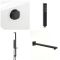 Milano Preto - Black Thermostatic Shower with Diverter, Shower Head, Riser Rail with Hand Shower and Overflow Bath Filler (3 Outlet)