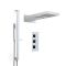 Milano Arvo - Chrome Thermostatic Shower with Diverter, Waterblade Shower Head, Hand Shower and Riser Rail (3 Outlet)